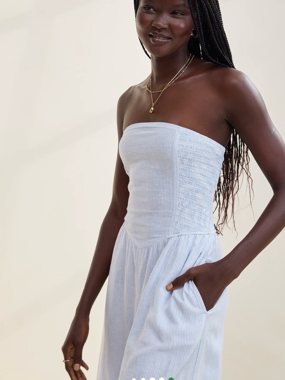 Aerie Strapless Smocked Jumpsuit